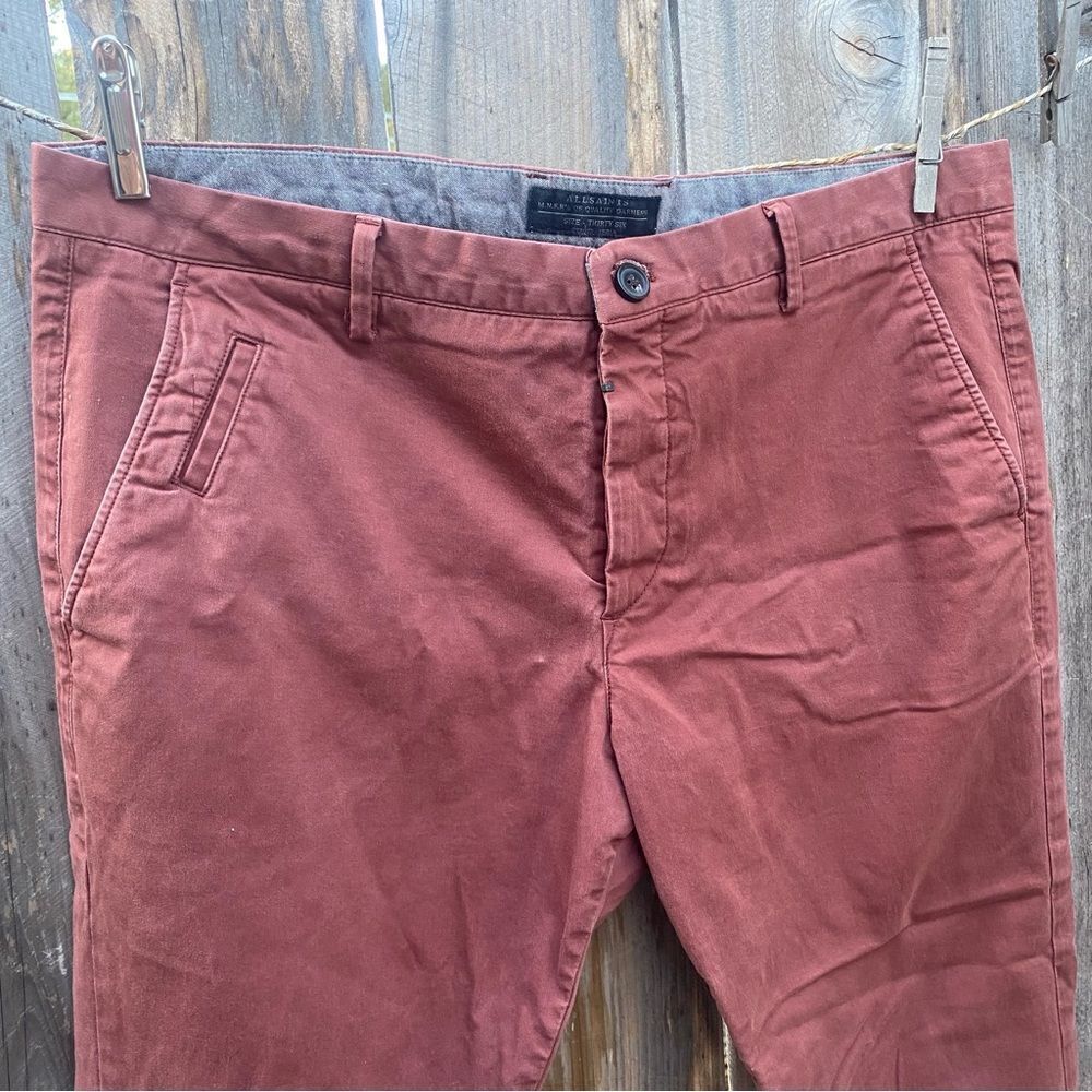 All saints cotton blend red chinos size 36 - Picture 4 of 11